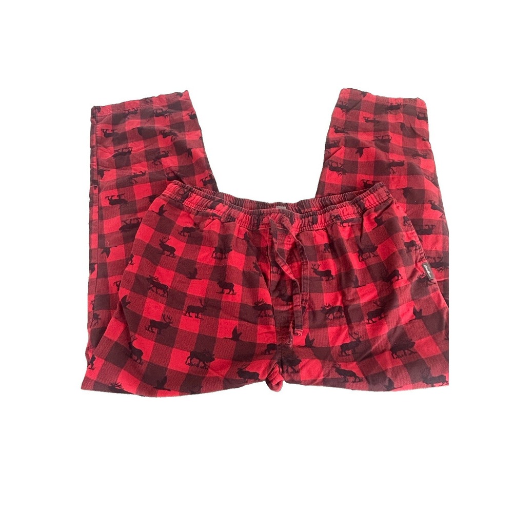 Eddie Bauer Flannel Lounge/Sleep Pant Men's XL Buffalo Plaid Red Black Cozy